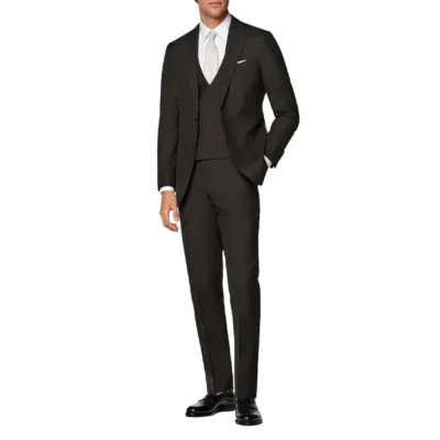 Dark Brown 3 Piece Suit Mens